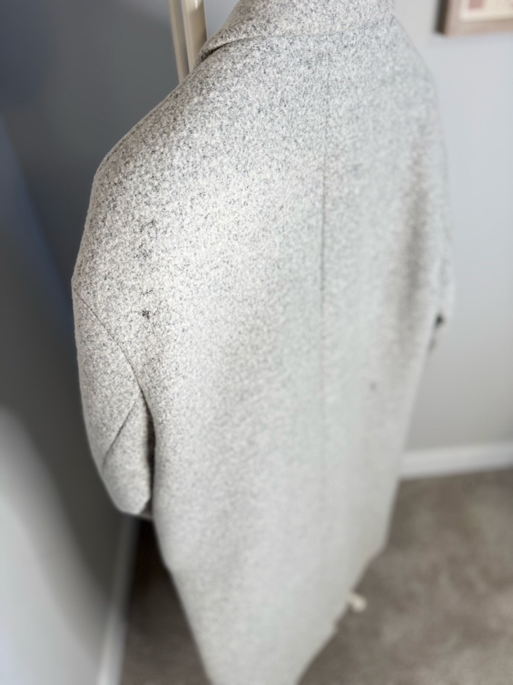 PLAC KOREA Men's Double-Breasted Cream Wool Coat - Picture 7 of 12
